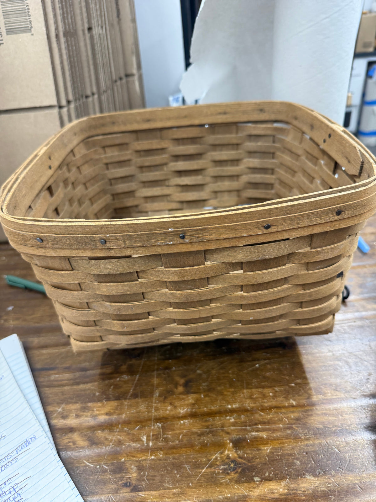 Longaberger cake basket - handles have been removed and basket is not in the best shape