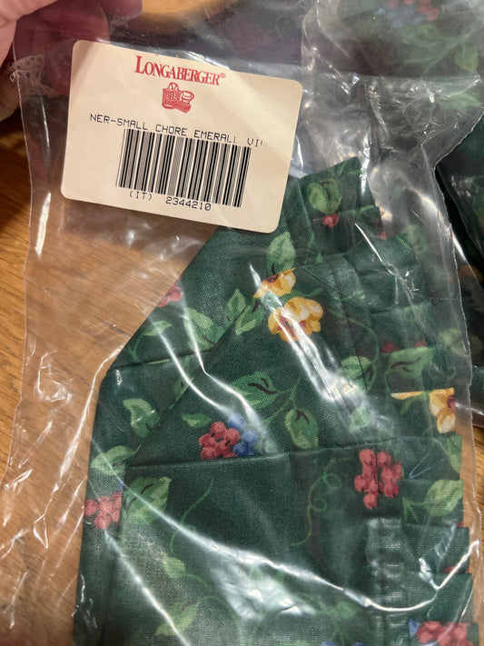 Longaberger small chore liner in emerald vine