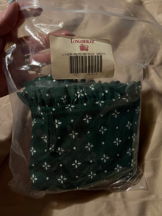 Longaberger Remembrance Liner in Heritage Green