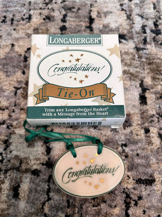 Longaberger Congratulations Tie On