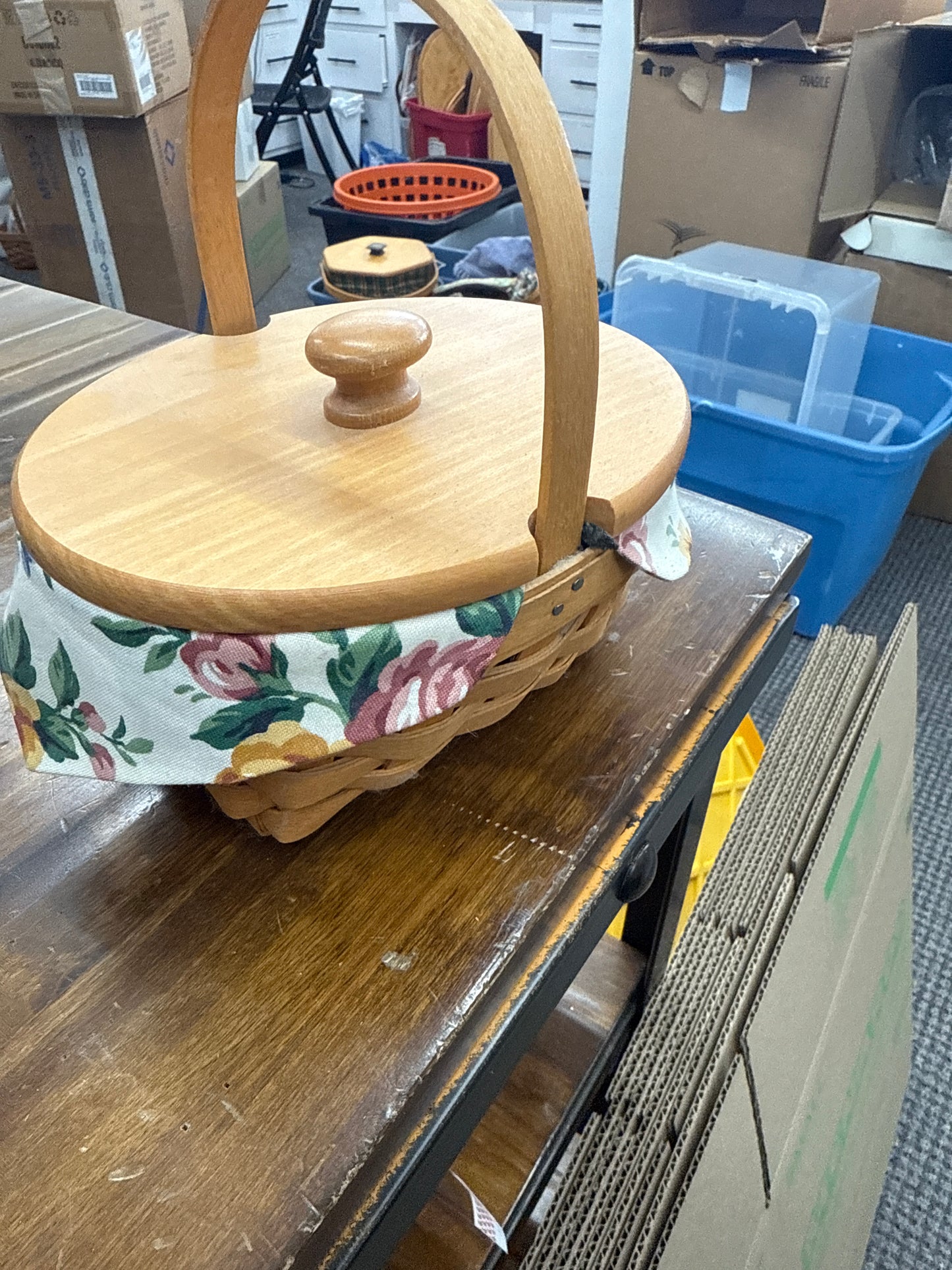 Longaberger 1999 horizon of hope basket with liner and protector