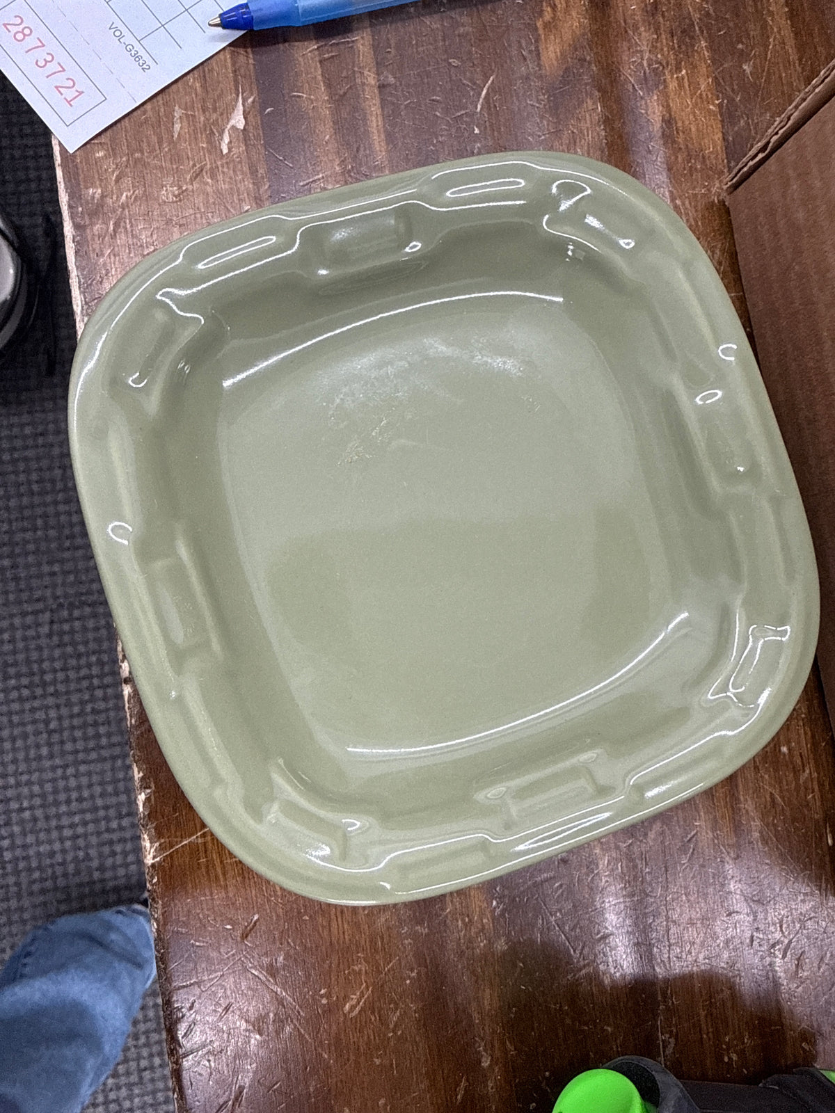 Longaberger dipping plate in sage