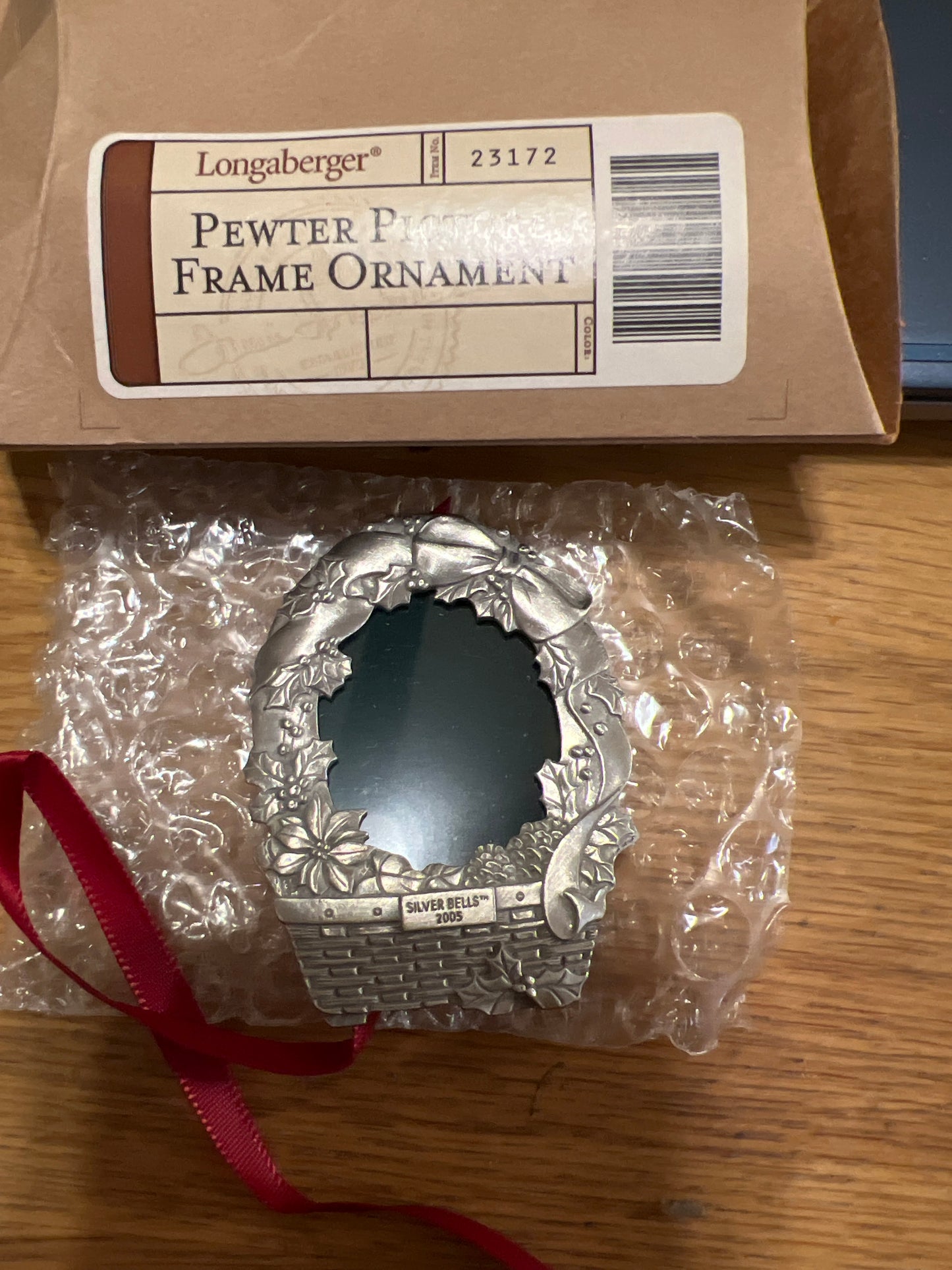 Longaberger pewter picture frame ornament