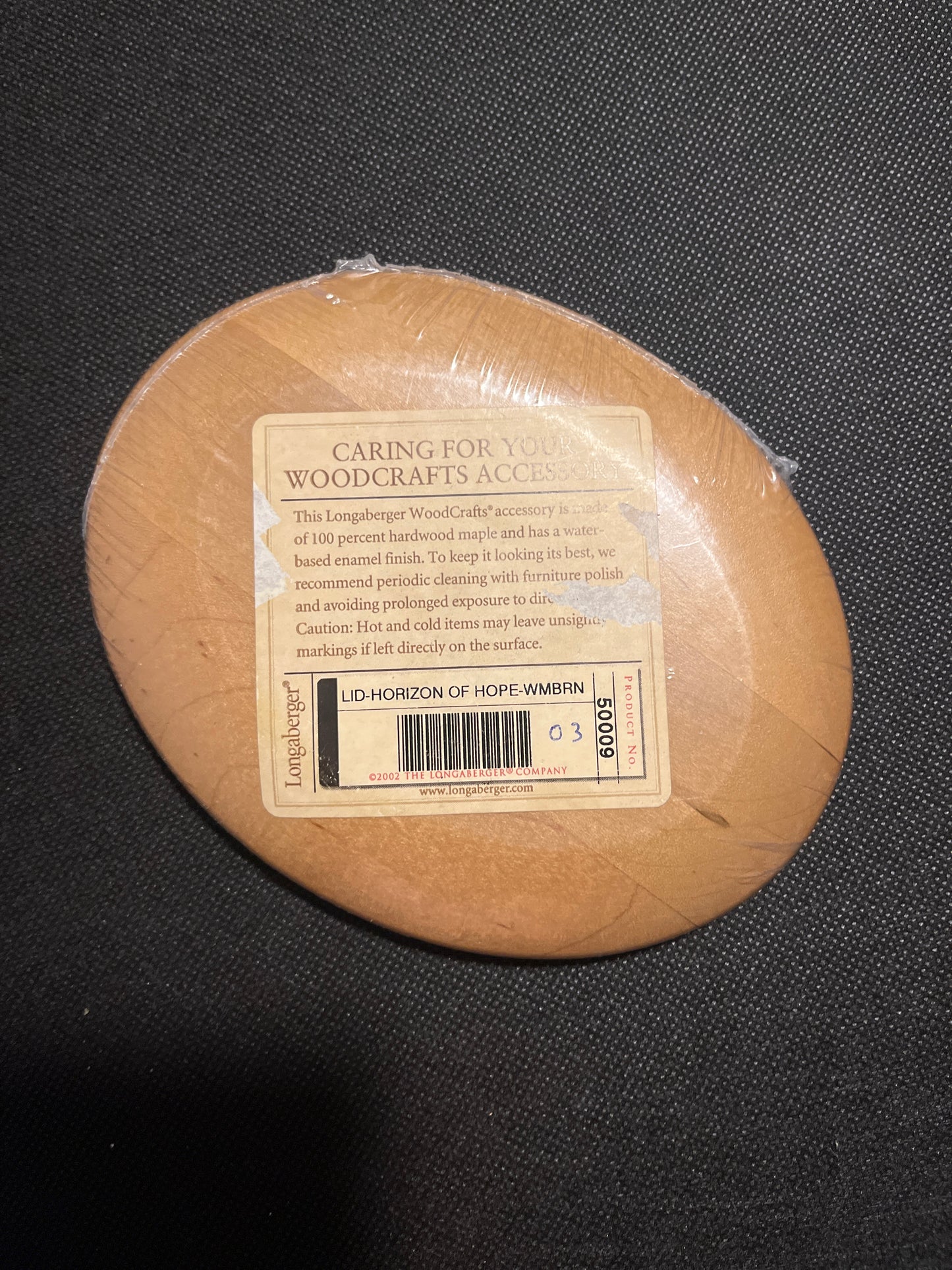 Longaberger Horizon of Hope ovular lid warm brown