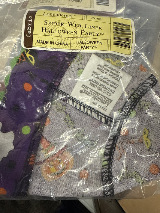 Longaberger spider web liner in Halloween party