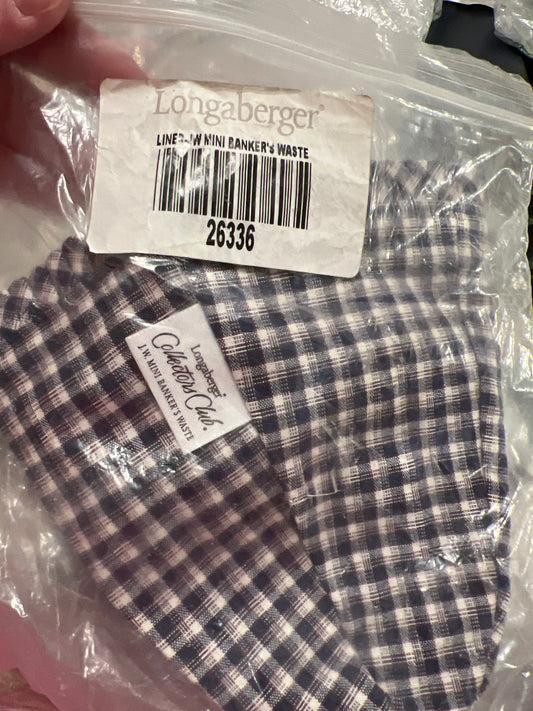 Longaberger mini JW bankers waste liner in JW plaid