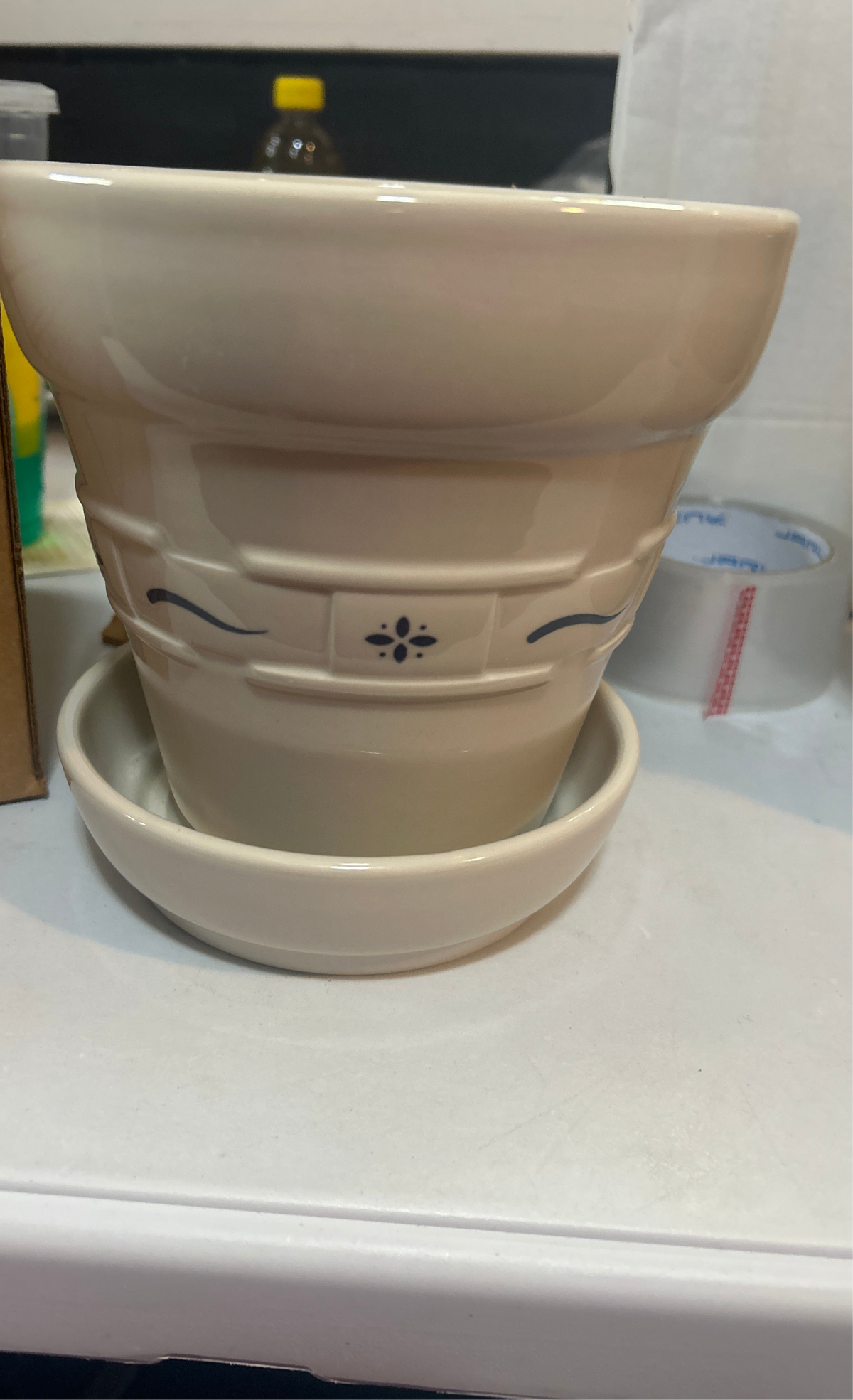 Large flower pot classic blue