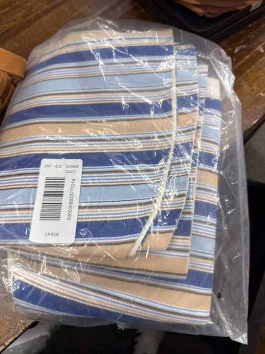 Longaberger valance in cabana blue stripe