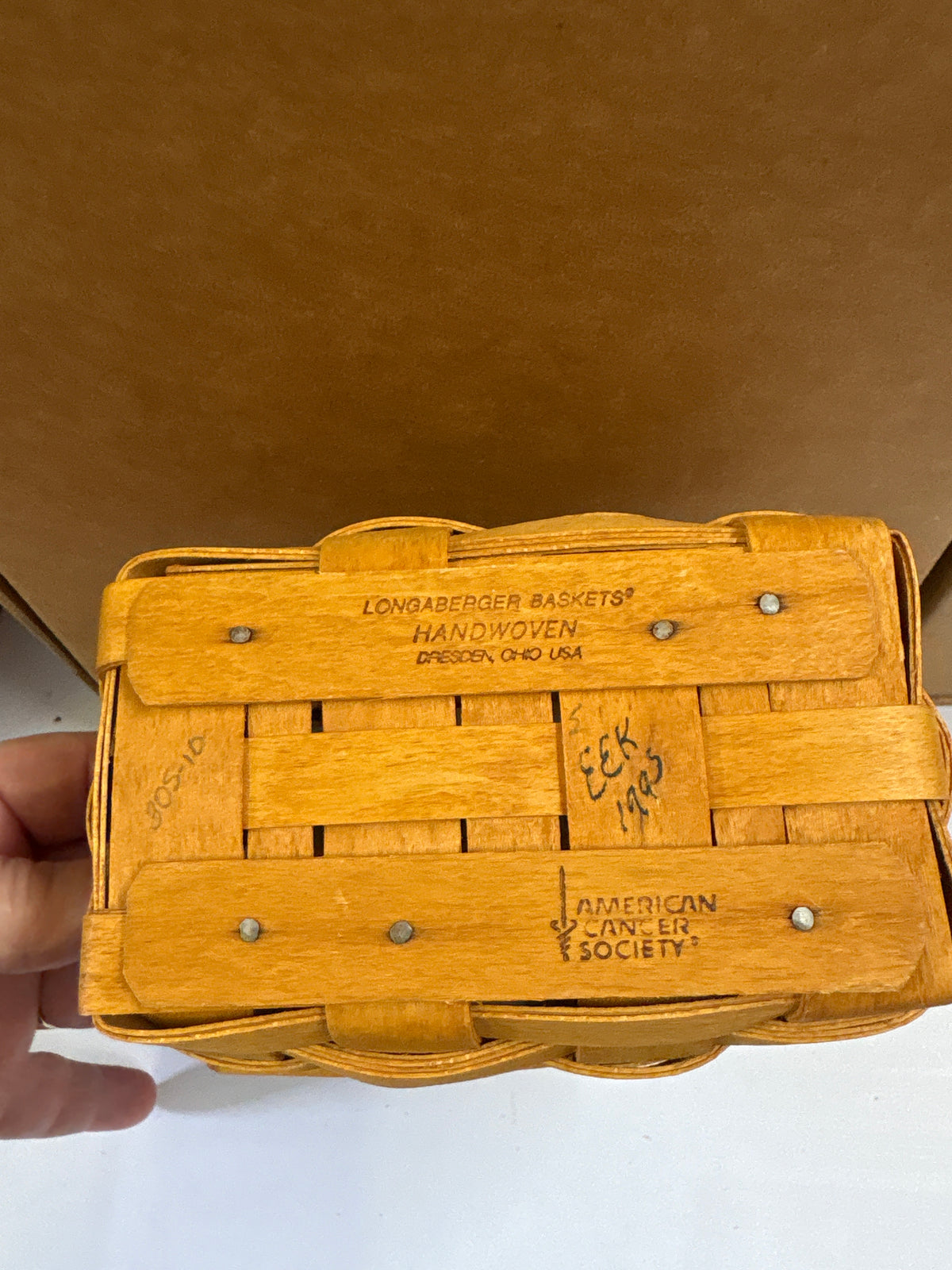 Longaberger 1995 Horizon of Hope Basket with Liner and Protector