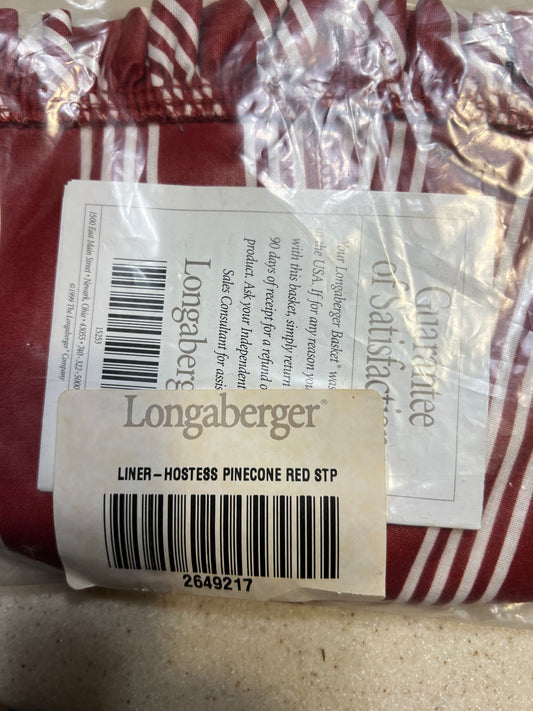 Longaberger Hostess Pine Cone Liner in Red Stripe