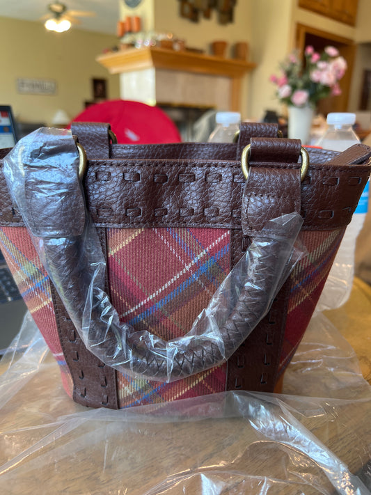 Longaberger small toboso plaid tote