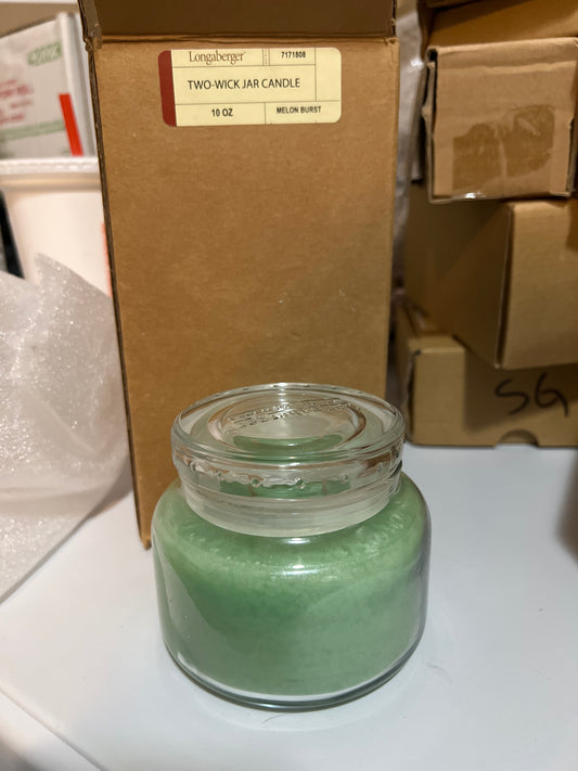 Longaberger two wick jar candle in melon burst