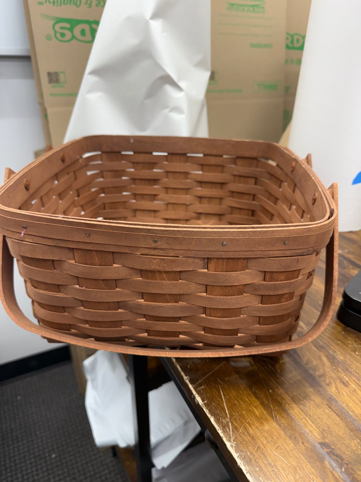 Longaberger rich brown cake basket
