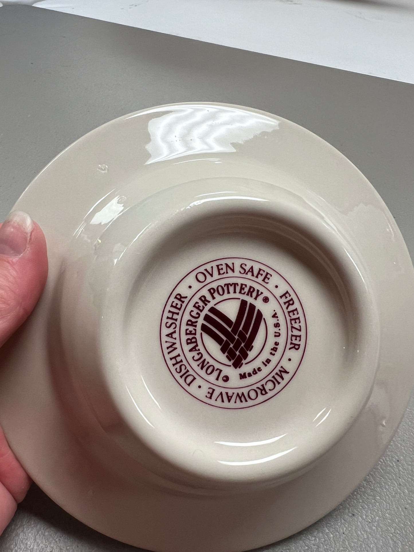 Longaberger soup/salad bowl in traditional red