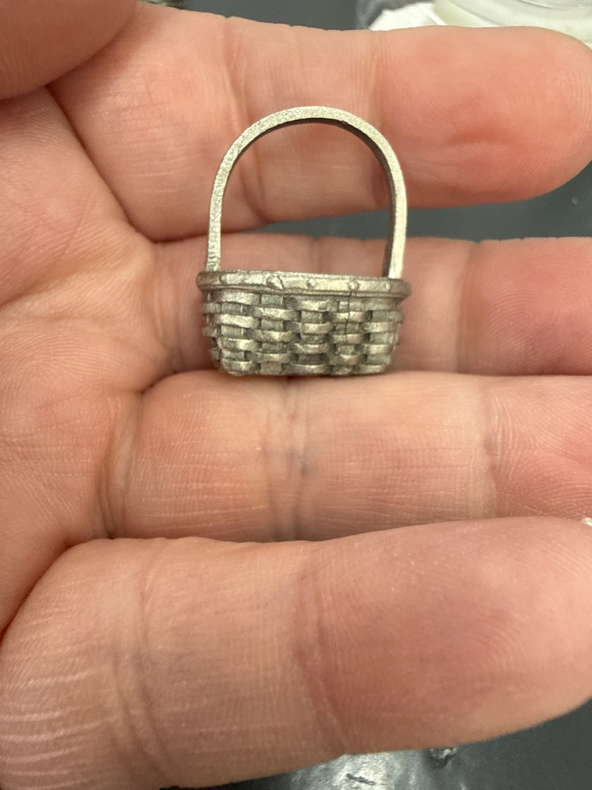 Longaberger mini pewter basket