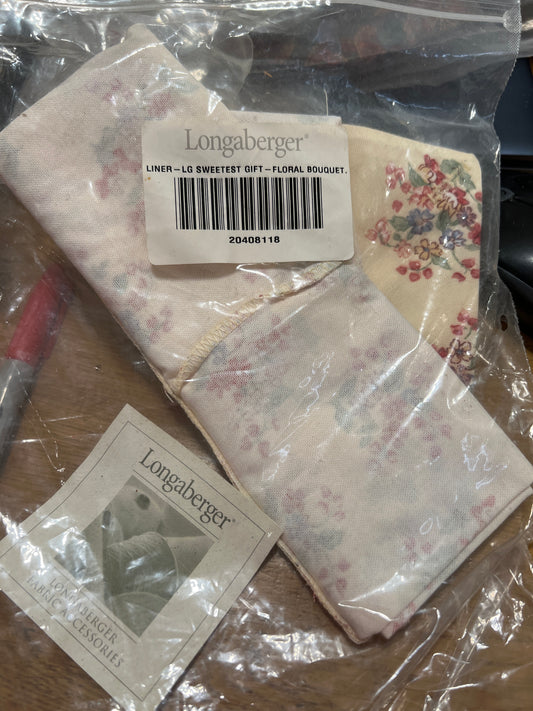 Longaberger large sweetest gift liner in floral bouquet