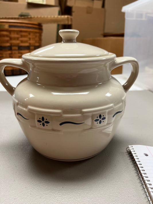 Longaberger cookie jar in classic blue