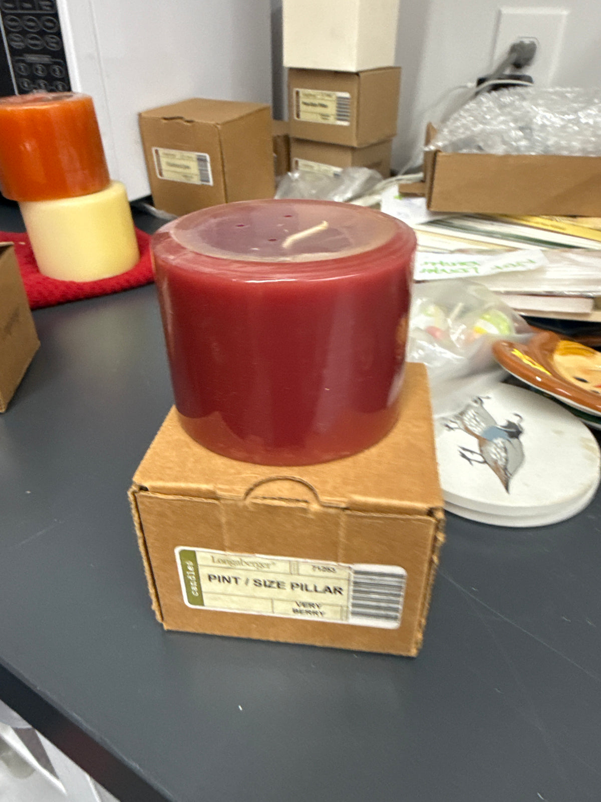 Longaberger very berry pint size pillar candle