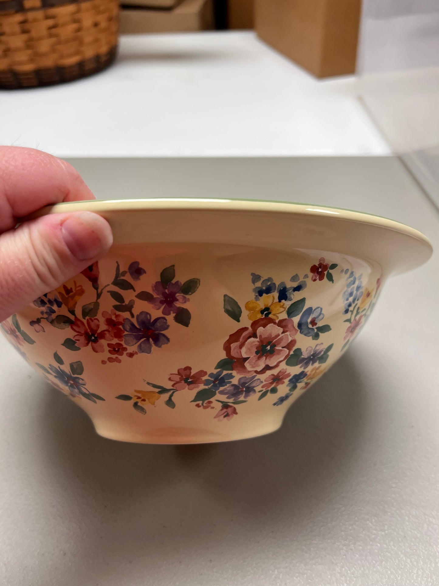 Longaberger spring floral bowl