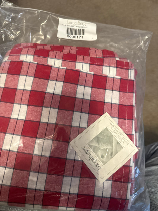 Longaberger table cloth picnic plaid