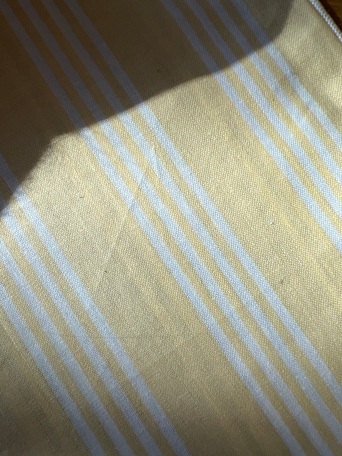 Longaberger fabric sample in buttercup yellow stripe