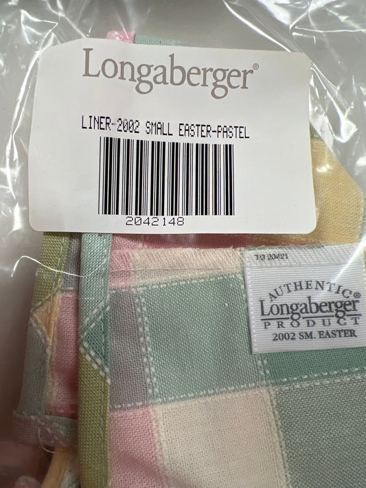 Longaberger 2002 Small Easter Liner in pastel plaid