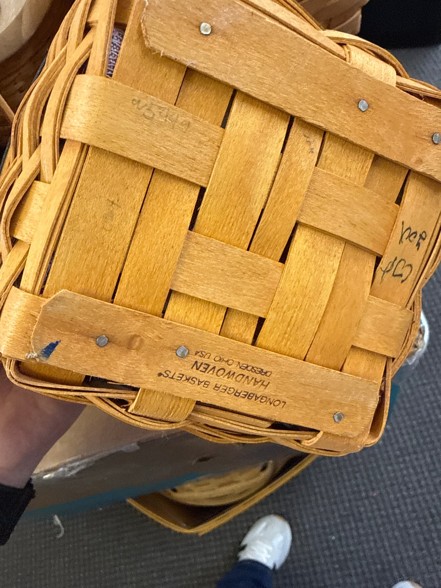 Longaberger strawberry basket with liner and protector