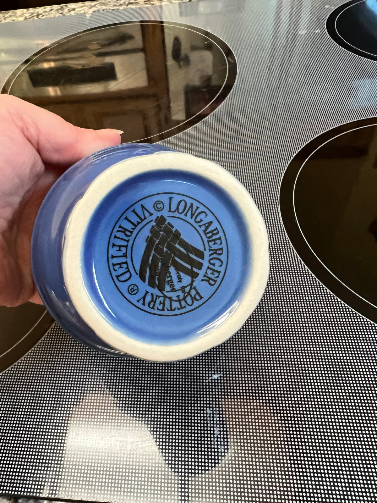 Longaberger ice cream cone dish In cornflower