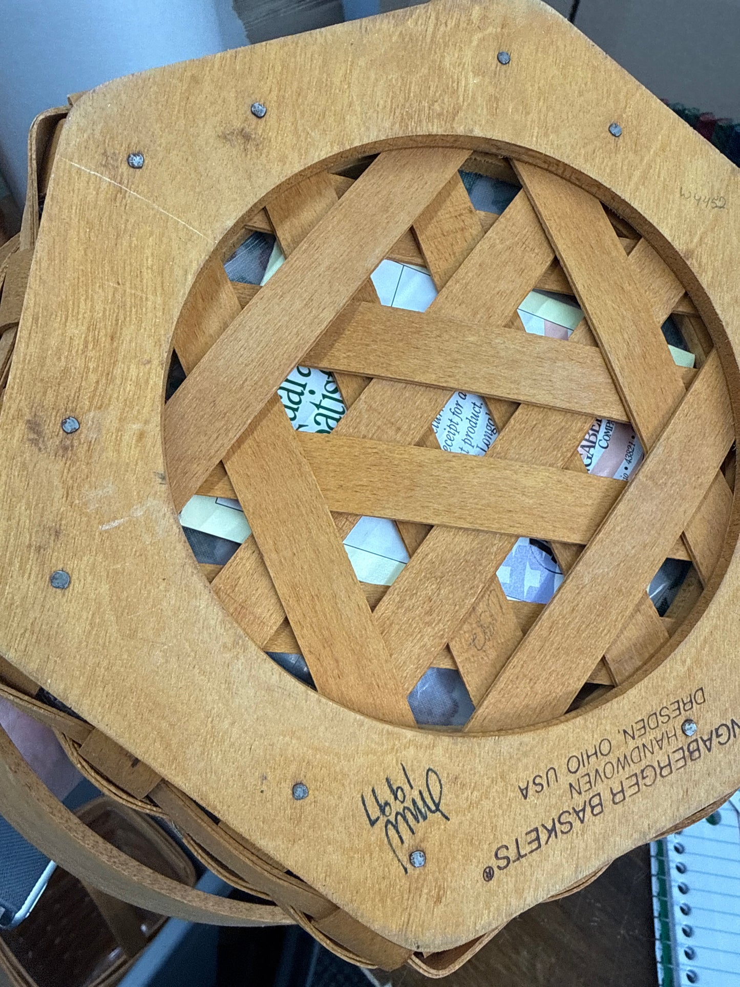 Longaberger snowflake basket with liner and protector