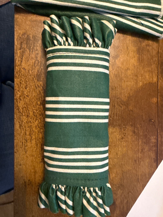 Longaberger handle gripper in hunter green stripe