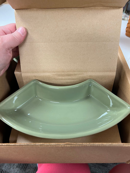 Longaber set of 4 crescent dishes in Sage