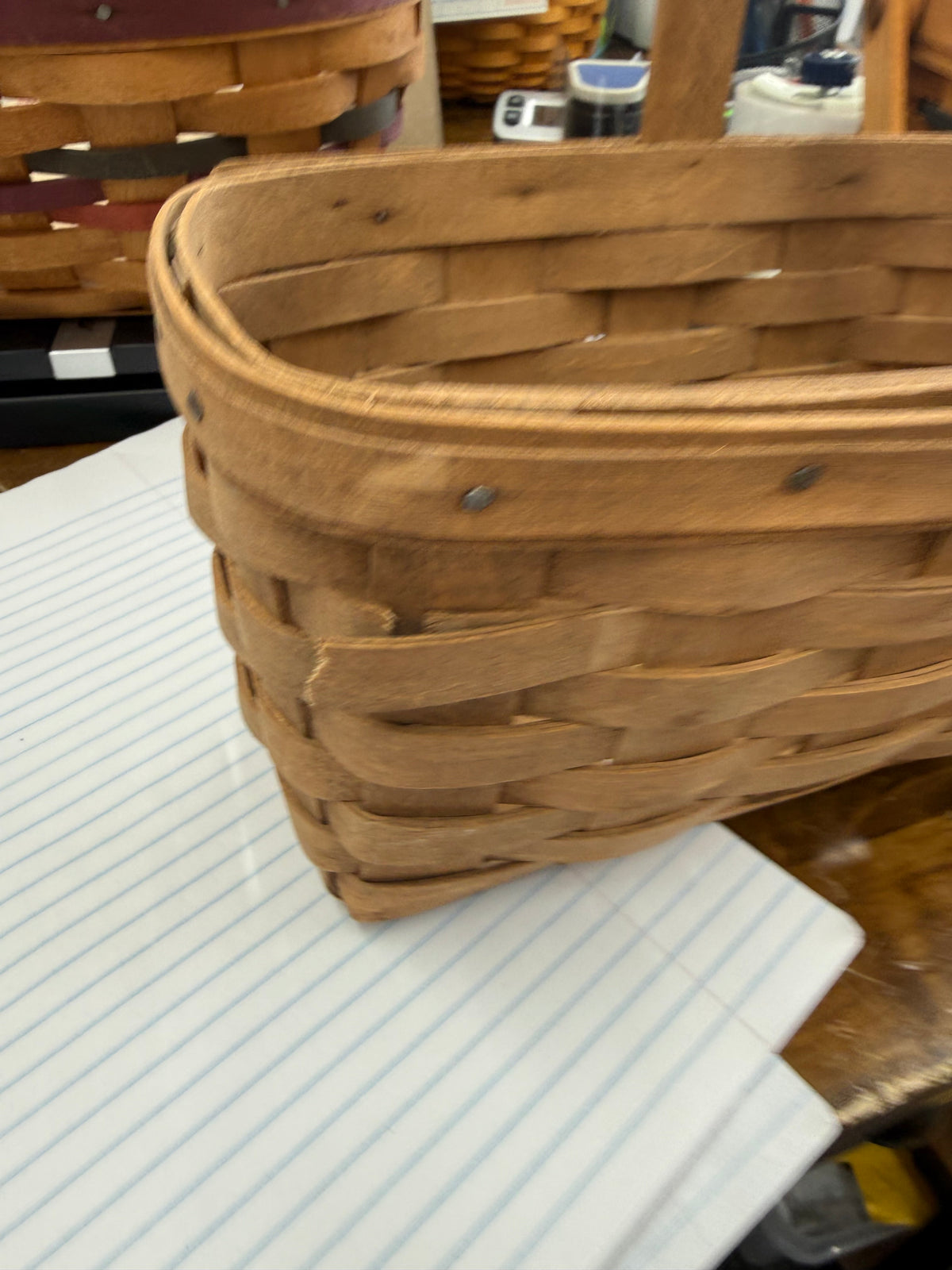 Longaberger candle basket -has broken splint