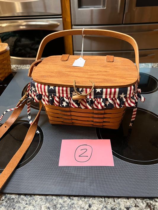 Longaberger Medium Purse Basket with Liner and Protector