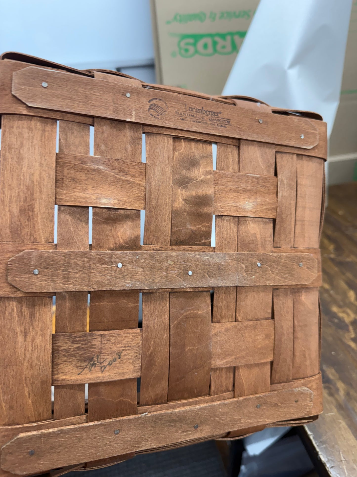 Longaberger rich brown cake basket