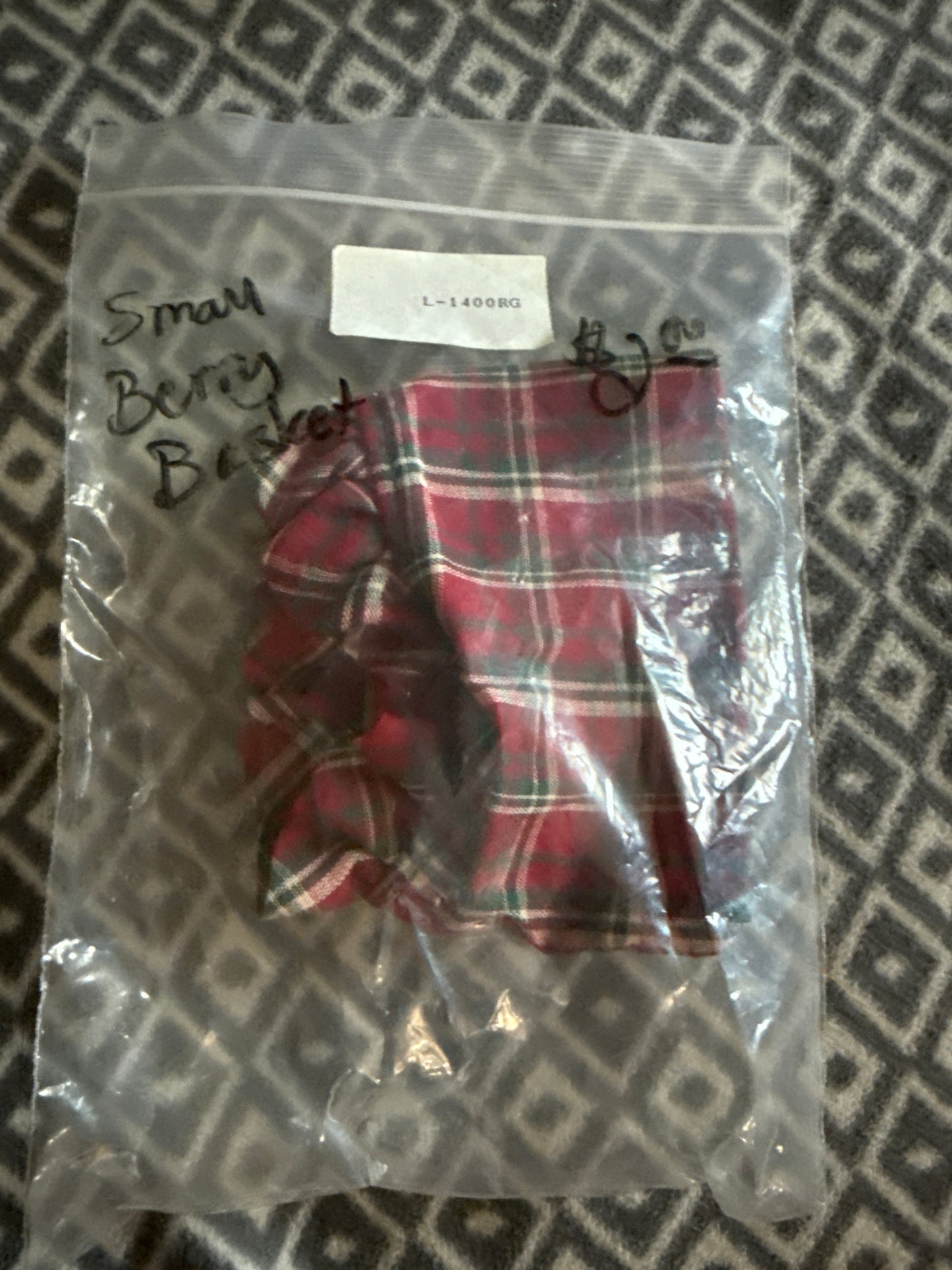 Longaberger Small Berry Baskets in Plaid Tidings