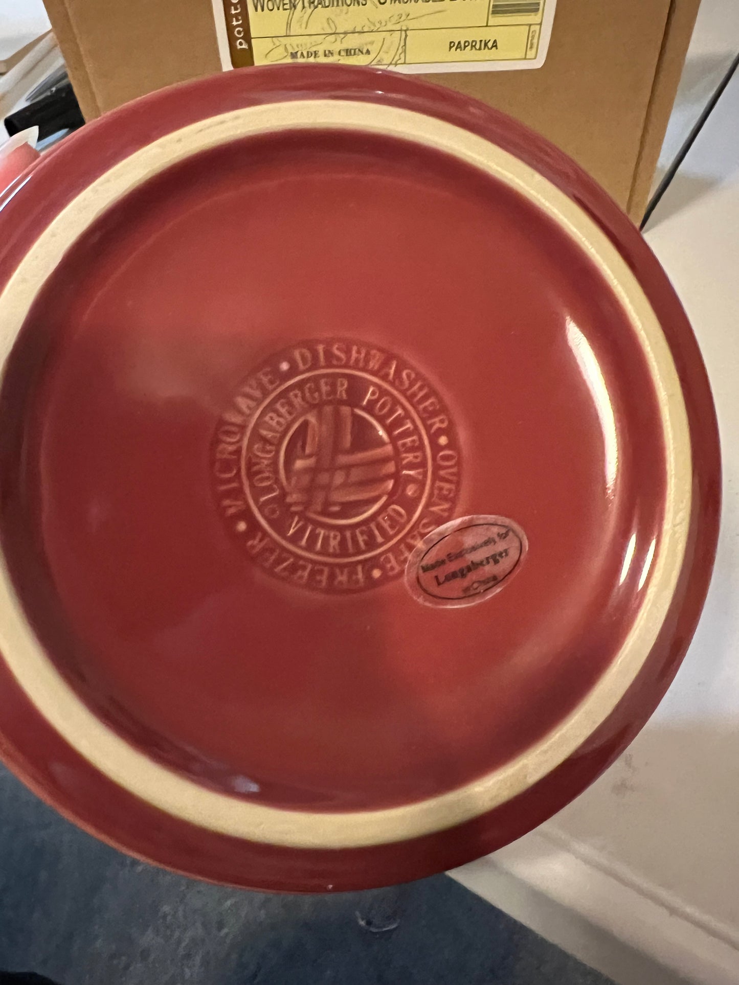 Longaberger stackable bowl in paprika