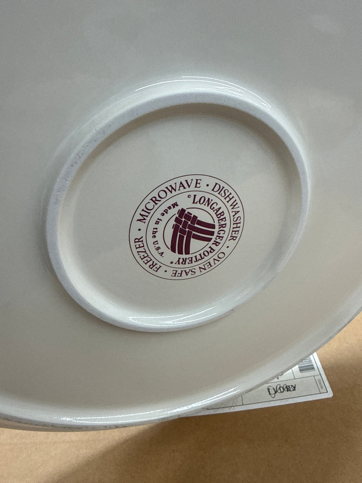 Longaberger cake plate in traditional red