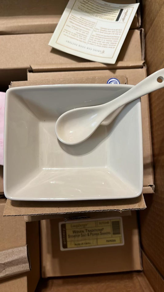 Longaberger Tasting Bowl and Spoon in Ivory