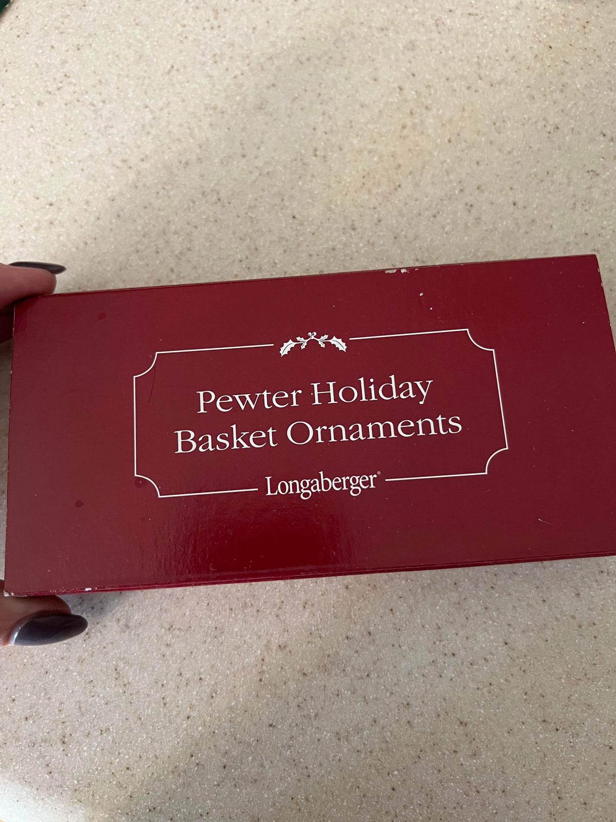 Longaberger Pewter Holiday Basket Ornaments
