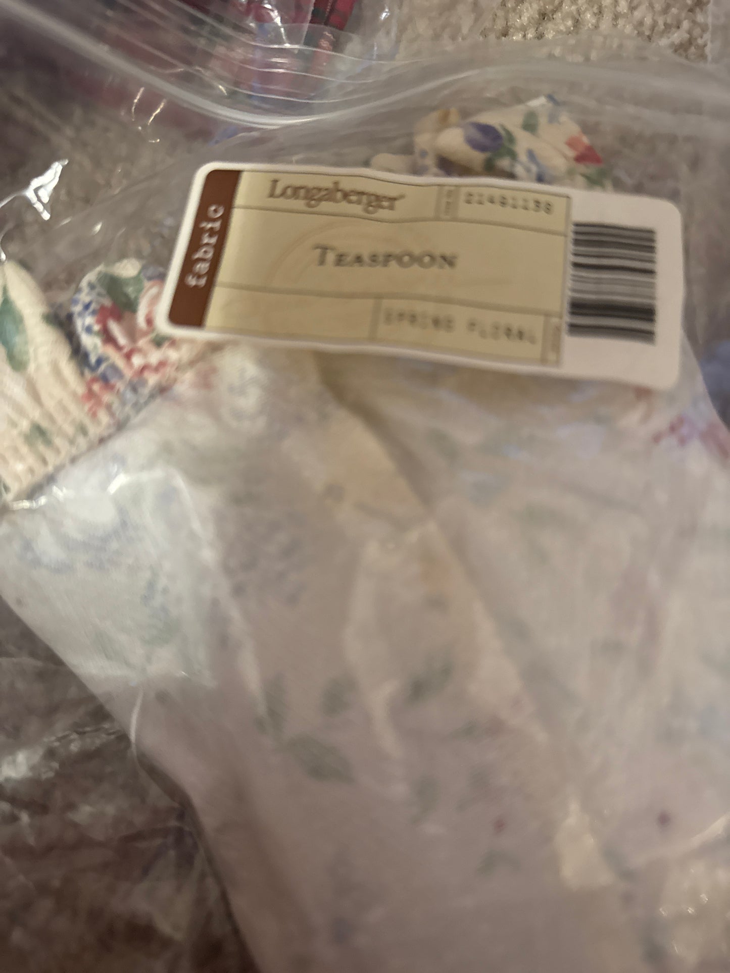 Longaberger teaspoon liner in spring floral