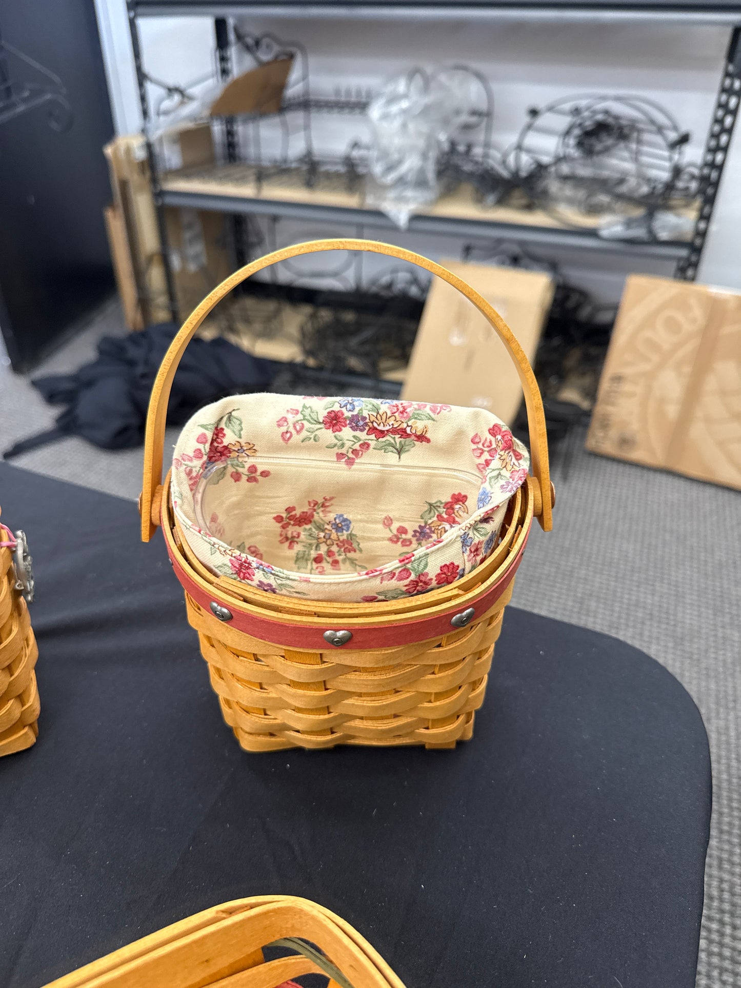Longaberger love notes basket with liner and protector