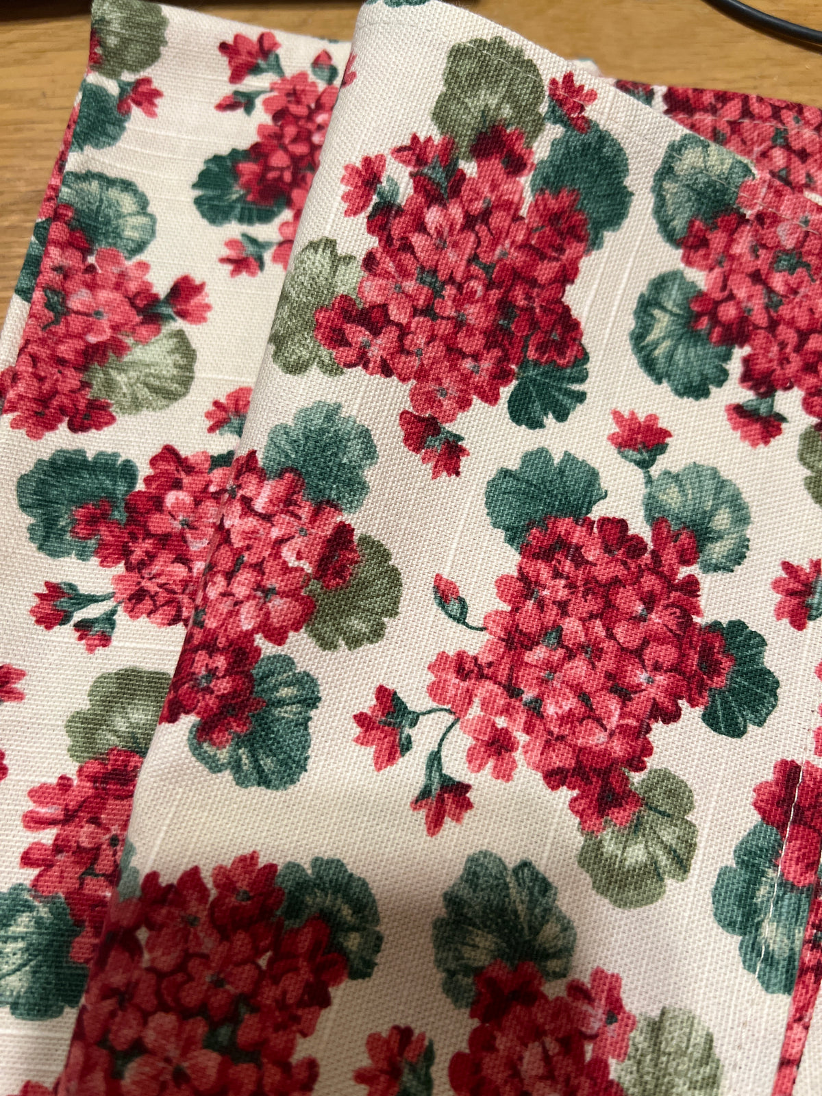 Longaberger Geranium napkins