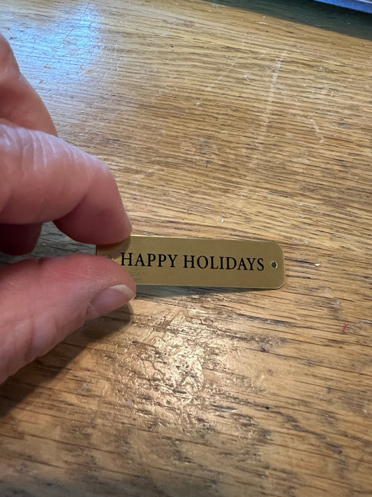 Longaberger weave tag “happy holidays”