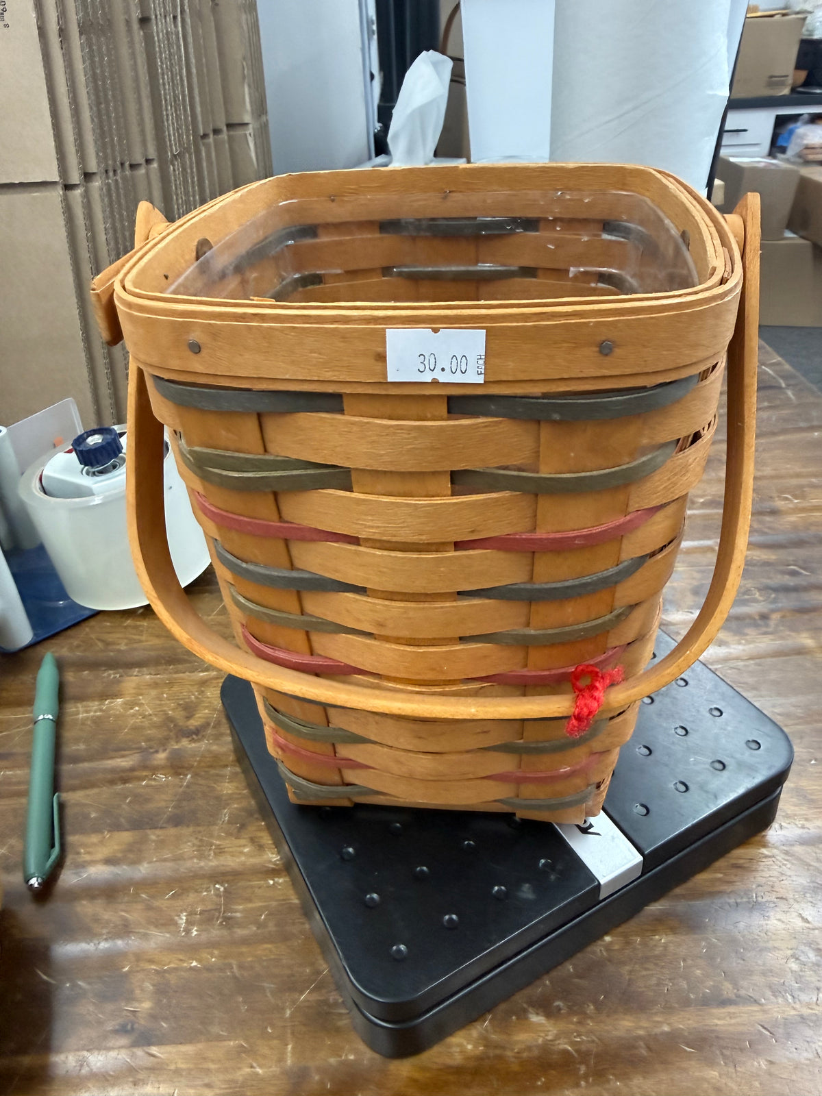 Longaberger tall heartland peg basket with protector