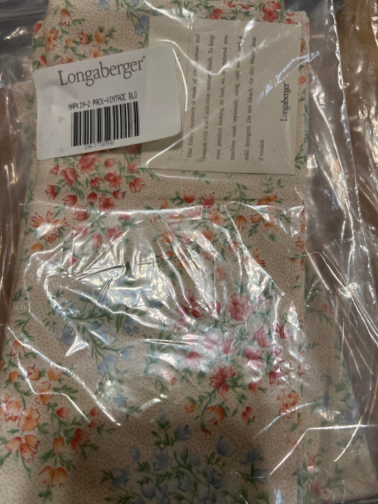 Longaberger 2 pack of vintage blossoms napkins