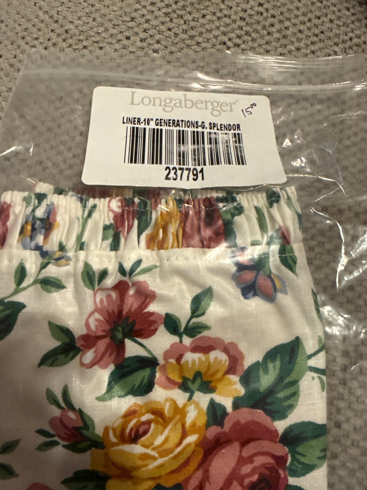 Longaberger 10” generations liner in garden splendor