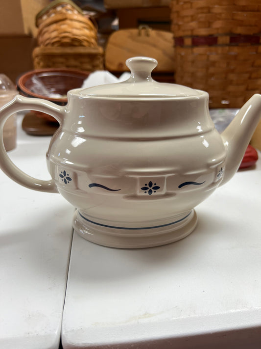 Longaberger teapot in classic blue