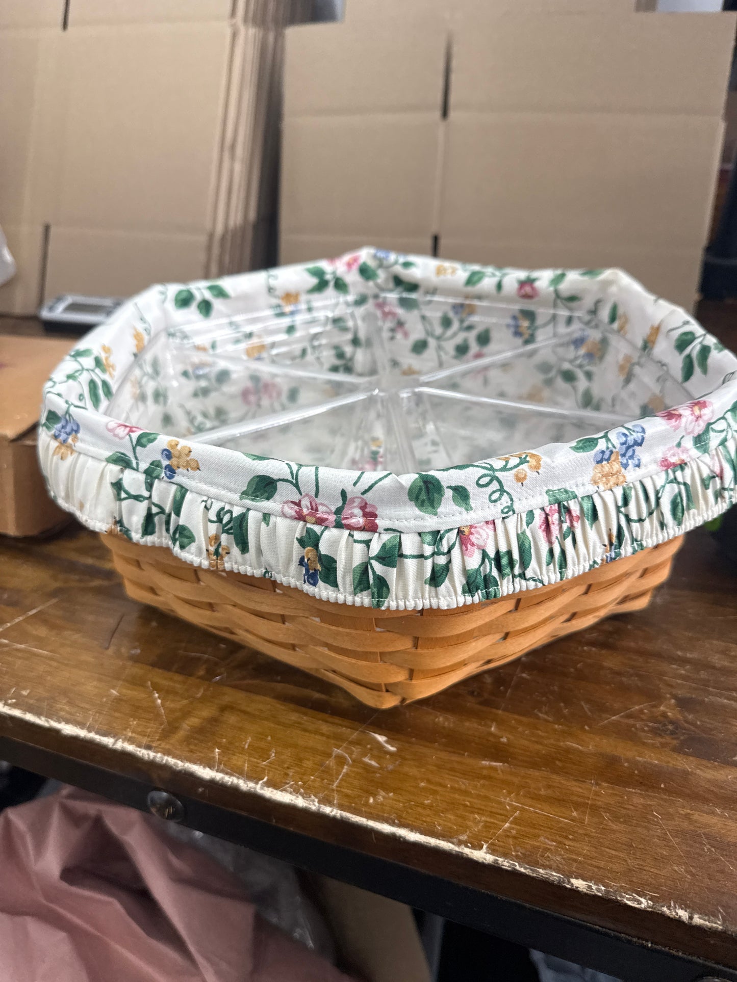 Longaberger 14” generations basket with liner and protector