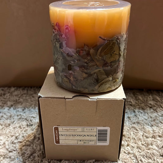 Longaberger inclusion candle In sweetheart rose
