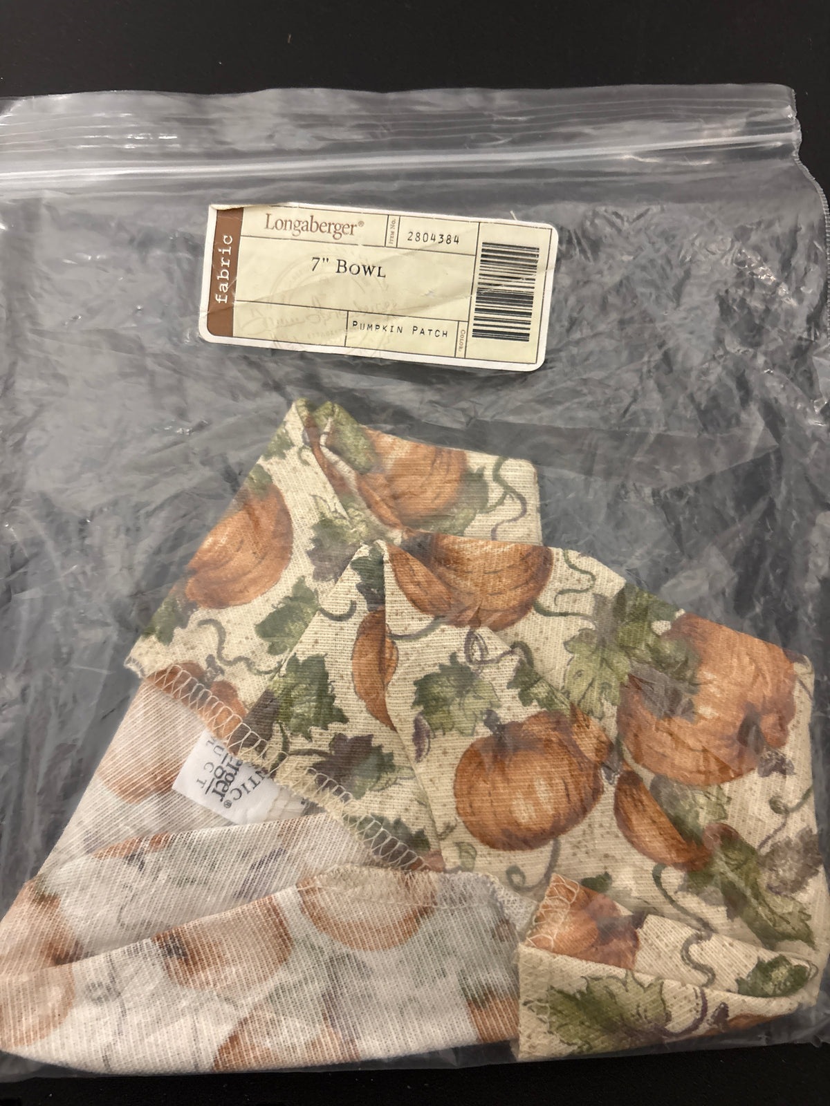 Longaberger 7” Bowl Liner in Pumpkin Patch